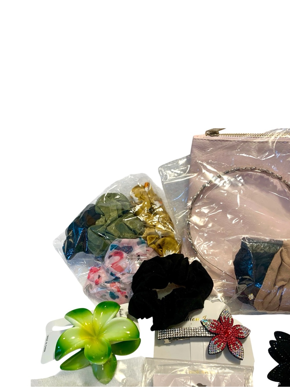 40+ piece hair accessory bundle with Pink Pouch Mixed Colors NWT & handmade - Picture 10 of 14